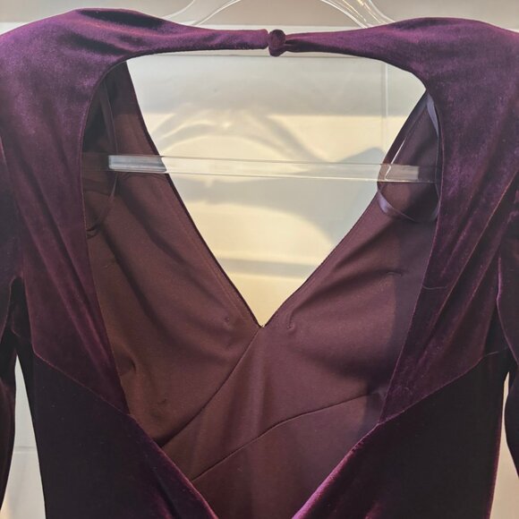 NWOT Eliza J Crushed Velvet Deep Plum Gown Sz 6 - Picture 5 of 10